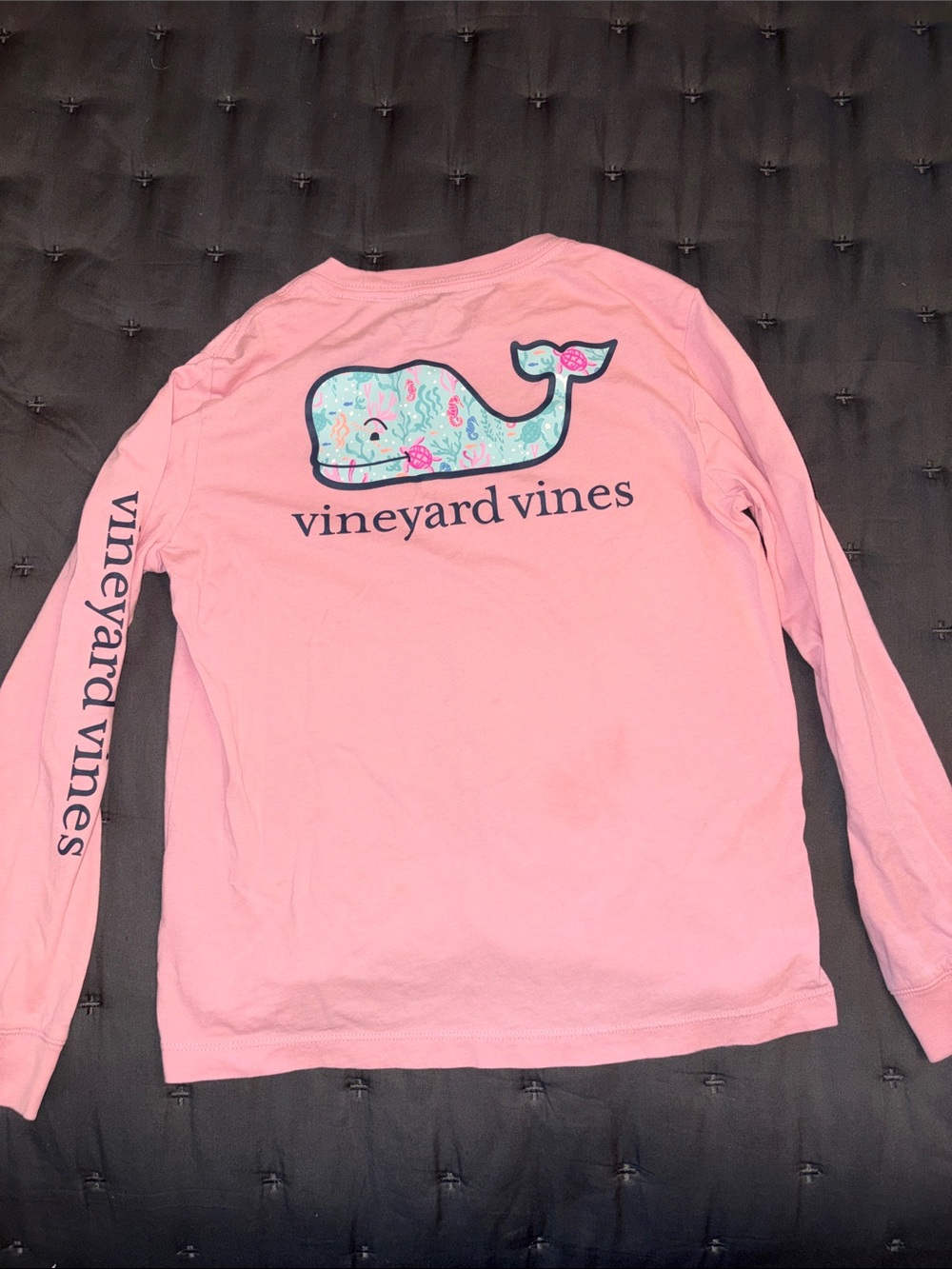 Vineyard Vines Pink Long-Sleeve Whale Graphic Tee